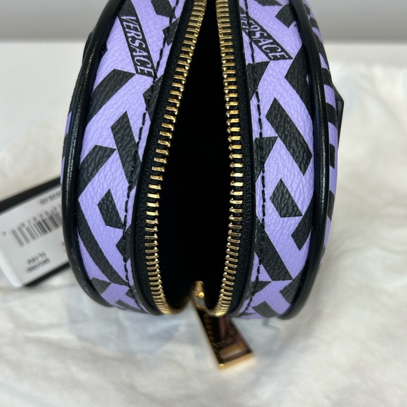 Versace La Greca Round Zip Pouch - Picture 9 of 11